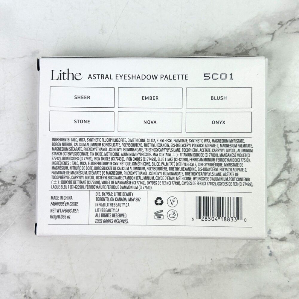 NIB Lithe Astral 6-Pan Eyeshadow Palette, Neutral Shimmer Metallic - Picture 5 of 9